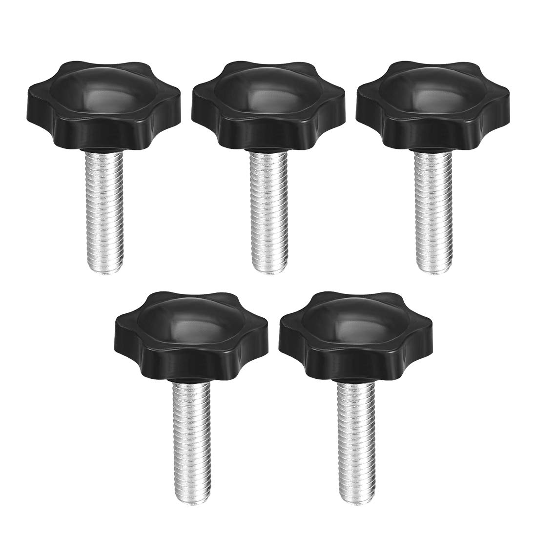 uxcell Clamping Handle Screw Knobs Handle Star Knob M8 x 30mm Male Thread 5pcs