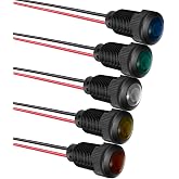10 Voyants LED 16mm - AC/DC 12-24V - Rouge, Vert, Bleu, Orange, Blanc - Pour Panneau électrique, Machine, Appareils