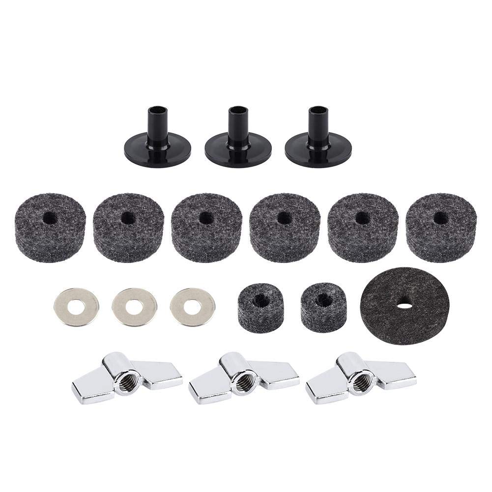 Drum Kit Cymbal Felt Washer Sleeve Pad Replacement with Wing Nuts