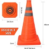 Funvalley Surperfect 18in Orange Collapsible Traffic Cones 4 Pack view 2