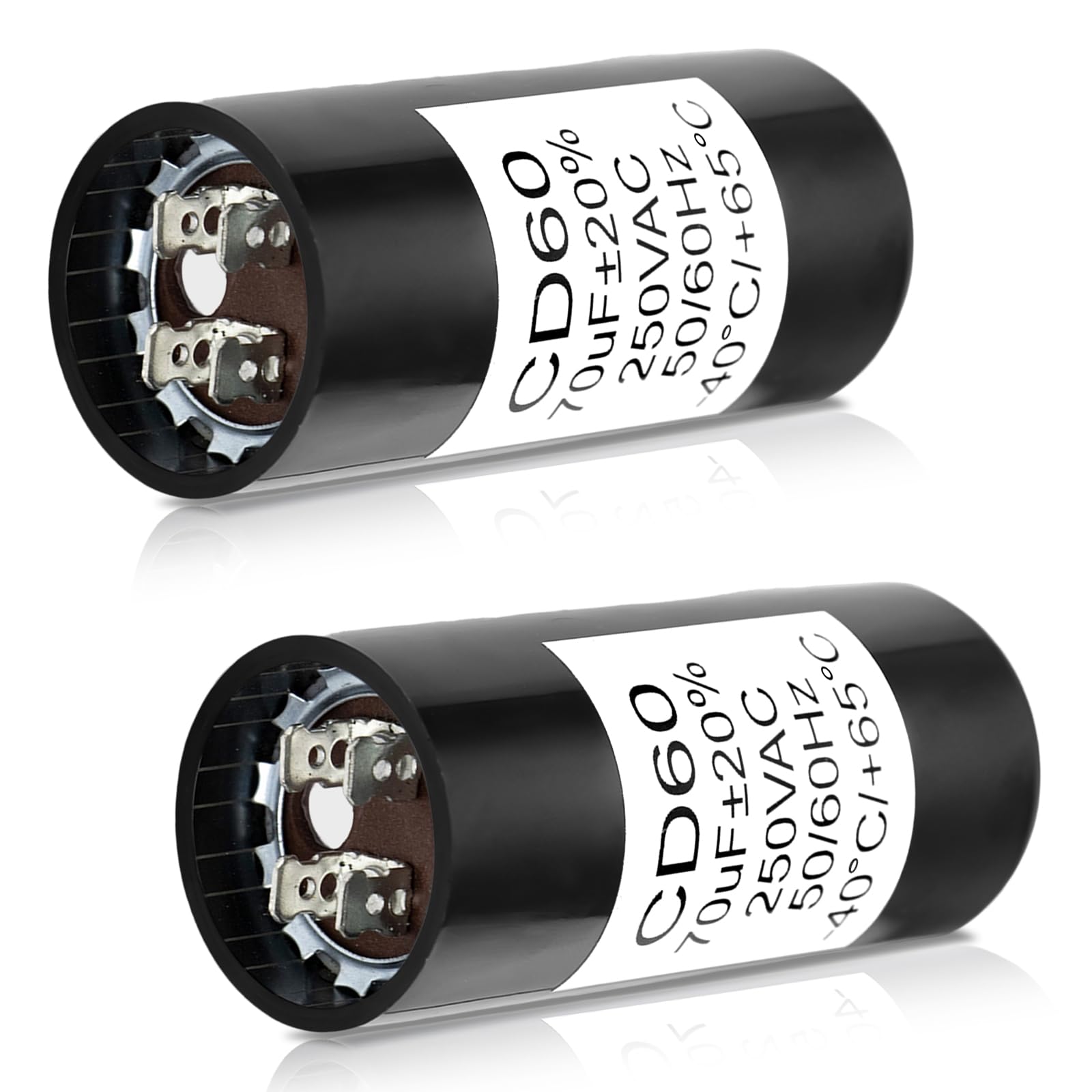 Photo 1 of 2Pcs 19988A Start Capacitor for Genie 1/2HP Openers – 70 MFD 220V Garage Door Opener Starting Capacitor Replacement (Compatible with Genie 19988 & X-19988-A, Not for Running Capacitors, 60Hz AC)