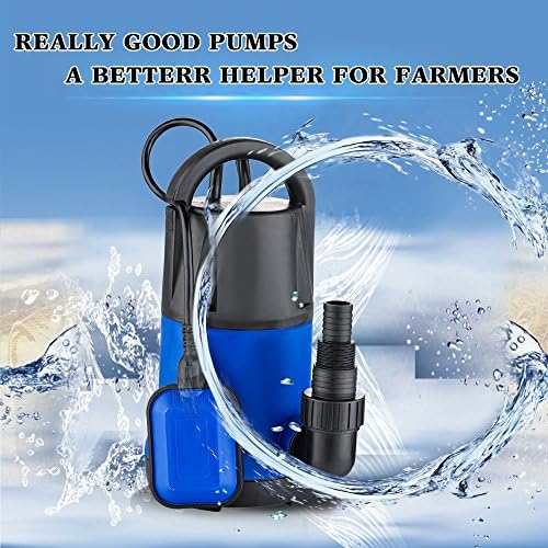 Water Pump 1HP 750w 3566GPH Plastic Submersible Water Pump for House Garden Lawn (1HP)