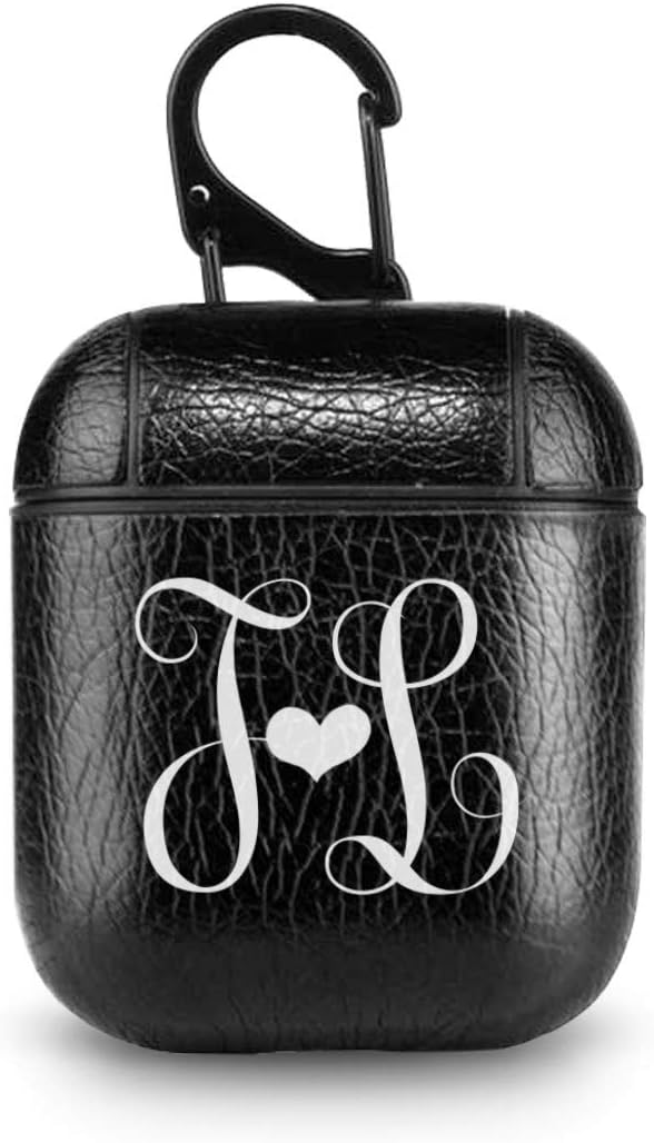Amazon モノグラムイニシャルケース Airpopds 1 Airpods2用 パーソナライズされたカバーイヤホンアクセサリー カスタム耐久性レザーケース キーホルダー付き Bs Brostore イヤホン ヘッドホンケース