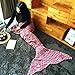 Awkli Warm Mermaid Tail Blanket Crochet Super Soft Comfortable Suitable for All Seasons Sofa Blankets Gift for Christmas, Halloween, Thanks Giving Day, Valentine's (Colorful)