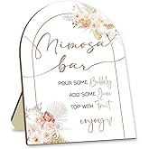 Hatzelou Mimosa Bar Sign, Boho Bridal Shower Sign, Floral Decor Mimosa Bar Sign, Wedding Party Sign, Brunch Decor, Wooden Sig