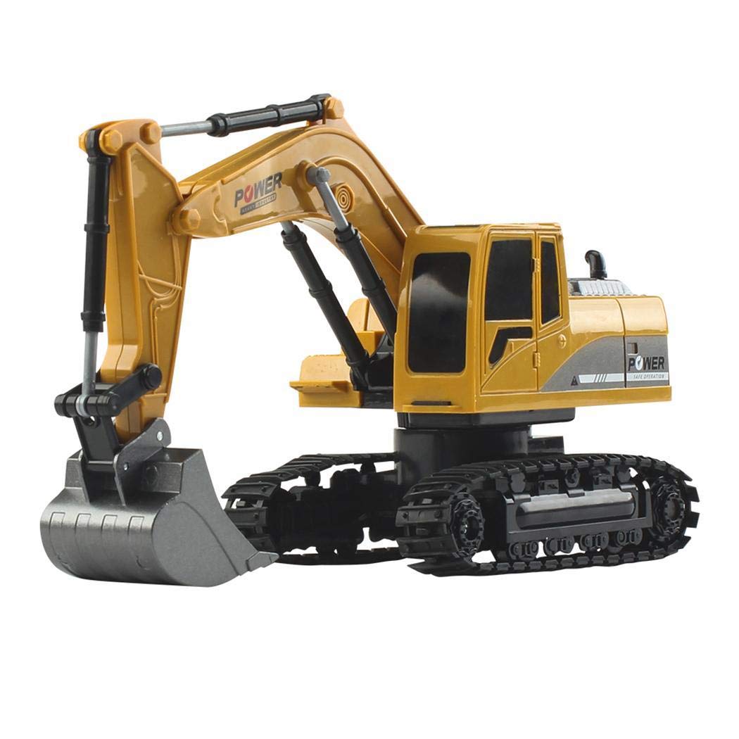 banlany 1:24 Four-Wheel Drive Crawler Excavator Remote Control Car Toy Educational with Light Toy Gift for Kids