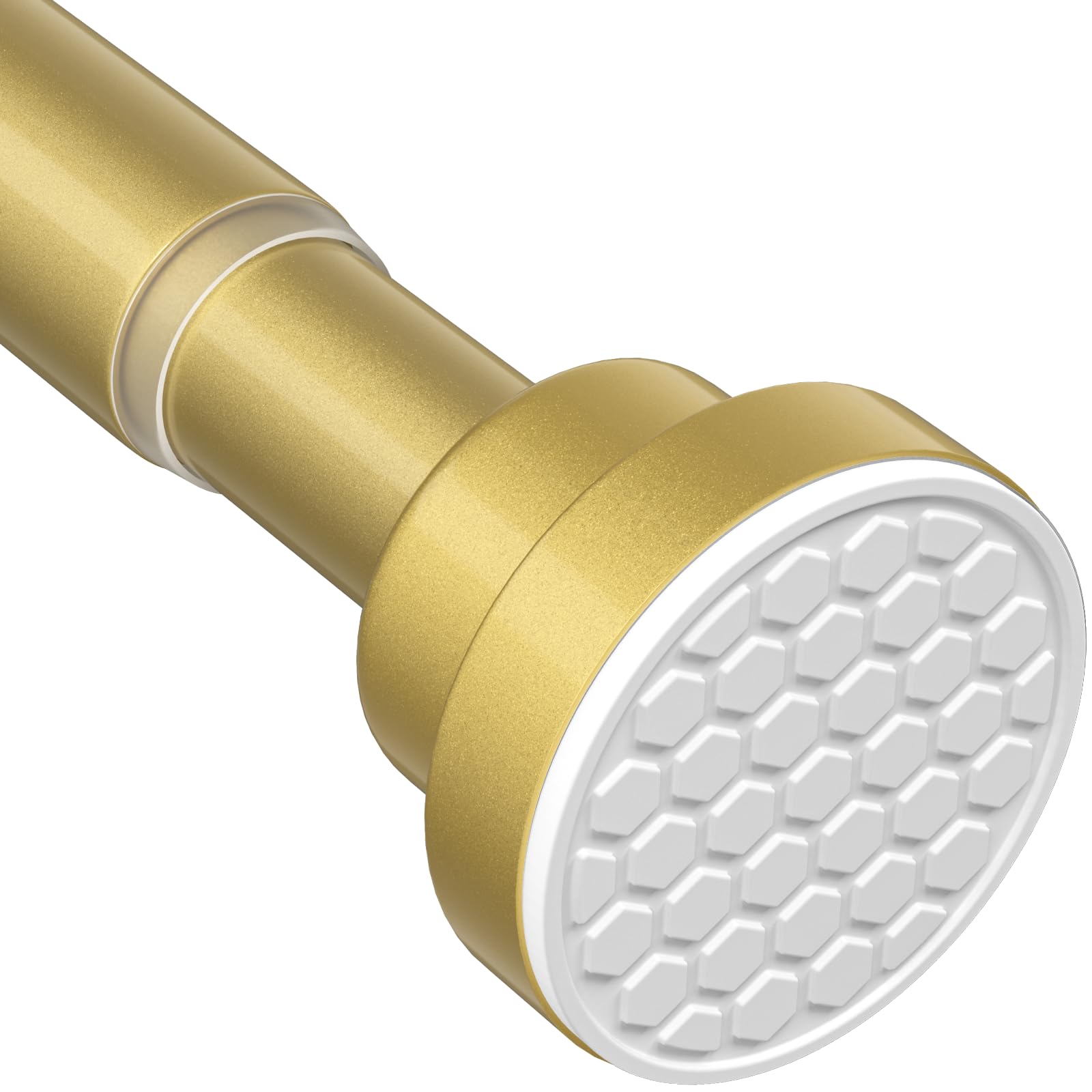 Photo 1 of 1 Pack Gold Spring Tension Curtain Rod 28-48 Inches, 7/8" inch Adjustable Curtain Rod No Drill, Anti-slip Spring Curtain Rod for Windows Bathroom Kitchen Closet Doorway