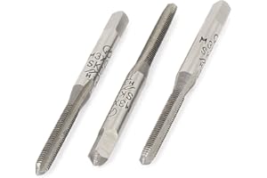uxcell M3 x 0.5 Metric SKS2 Straight 3 Flutes Bottoming Taper Hand Taps Set 3 Pcs