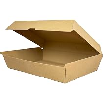 Amazon.com: Kraft Hinged Paper Container - Corrugated Clamshell To ...