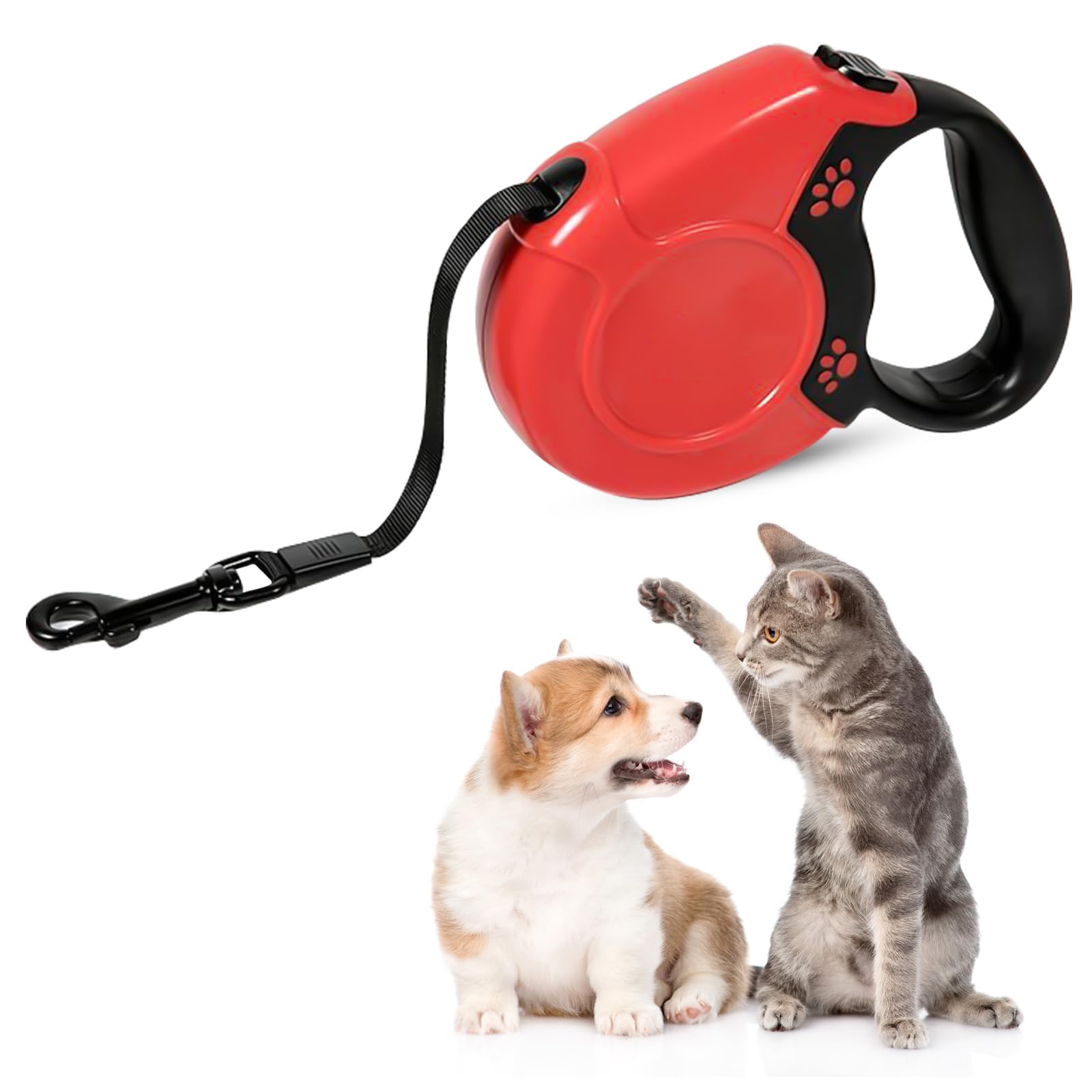 PETCUTE Retractable Dog Leash Heavy duty dog lead for Small Medium and large Dogs One Button Brake & Lock