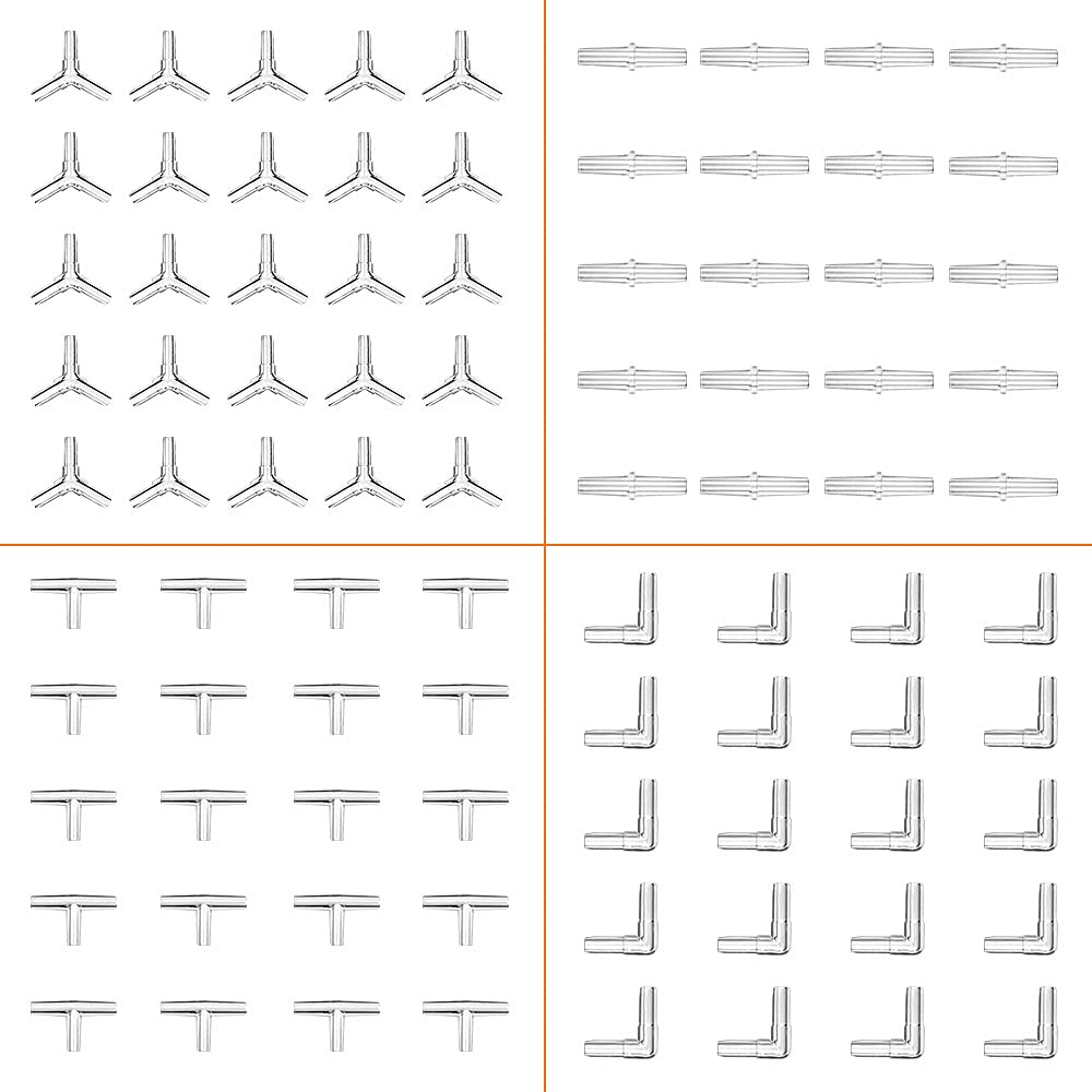 Iyowei 80Pcs Aquarium Airline Connectors, 80 in 1 Y T L I Connector Airline Tube Hose Connector Aquarium Air Pump Accessories Set for 4 x 6mm Fish Tank Pond Air Line Tube Tubing