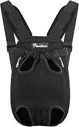 Pawaboo Adjustable Pet Carrier Backpack Front Legs Out for Small Dogs Black