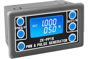 CenryKay Pwm Signal Generator,Dual Mode Function Frequency Generator Adjustable 1-150kHZ Pulse Square Rectangular Wave Signal Module Driver Controller LCD Display with Case