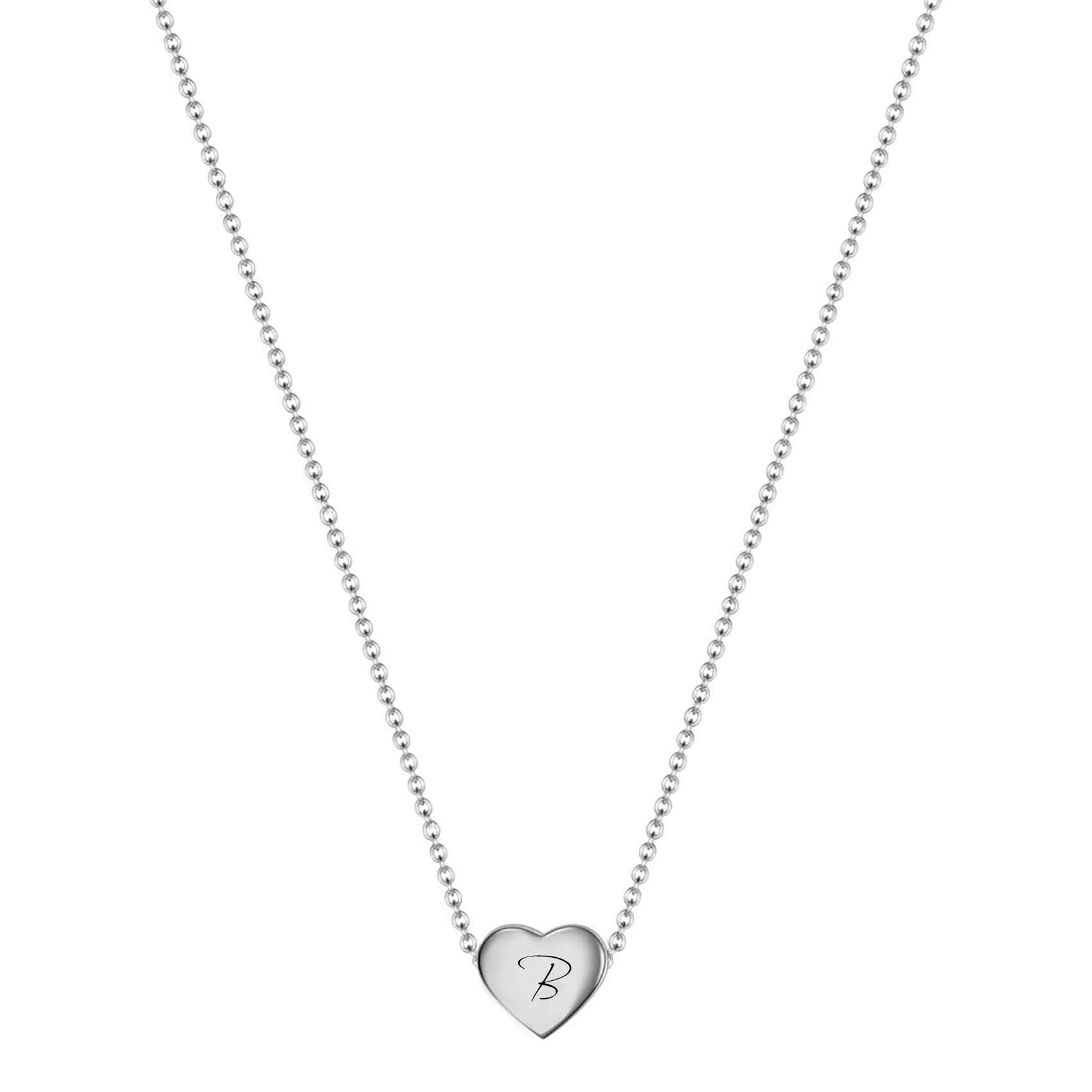 VQYSKO Necklace Ladies Heart Letter Chain-Stainless Steel Name Chains, Exquisitely Small(For Women/Girls/Mom) Birthday Gift