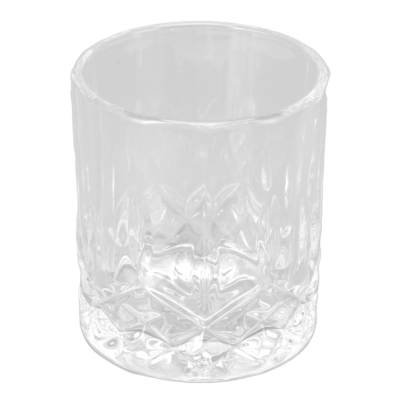 Acouto Whiskey Glasses, 300ml Old Fashioned Glass Mug Engraved Surfaces Cocktail Tumblers Lightweight Rocks Glass Cup for Home Restaurant Bar Cafe
