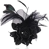 Elegant Flower Brooch for Women Wedding Party Dance Banquet Pins Feather Flower Fascinator Lady Floral Hairpins Dress Suit Lapel Pin Ceremony Accessories Corsage Brooches Vintage Jewelry Gifts