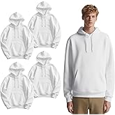 AiDiYGECO 4 Pack sublimation hoodies White Sweatshirt Men's 100% Polyester Hoodie for Sublimation Custom Printing