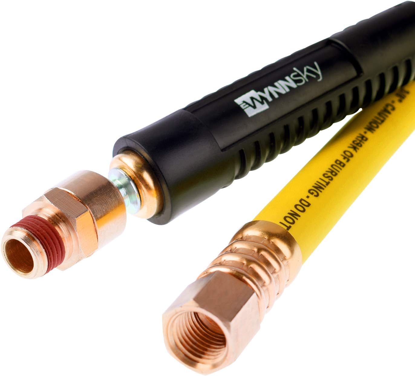 WYNNsky Hybrid Lead in Air Hose 3/8" X 30"(1/4 in. MNPT Ball Swivel x 1/4 in. FNPT Ends) 300 PSI Max Working Pressure, Heavy Duty Air Compressor Hose - - 