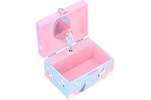 Pinsofy Musical Jewelry Box Portable Music Storage Box for Organizing Small Daily Items for Kids Girl for Children for Birthday GiftD Music Box