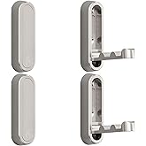 Hexaluxe Foldable Wall Hook, 2Pcs Folding Coat Hooks, Heavy Duty Zinc Alloy Folding Hooks Wall Mounted for Hanging Coat Towels Clothes Hat Bags Keys (Silver, 4 Hooks)