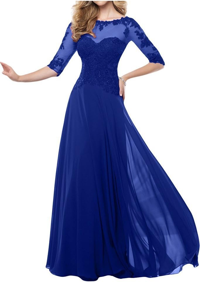 Fanmu Mother's Lace Half Sleeve Mother Of Bride Dress Prom Gowns