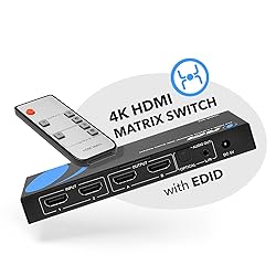OREI 4K HDMI Matrix Switch 2 X 2, Switcher 18G