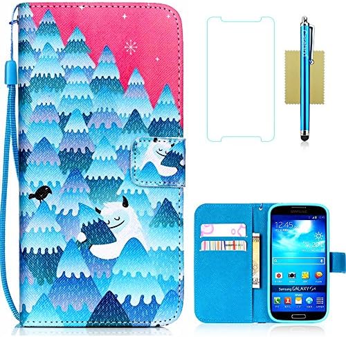 Galaxy S4 Case,Samsung Galaxy S4 Case,S4 Case,CASELAND Flip Cover Wallet PU Leather with Stand + Lanyard Case for Samsung Galaxy S4 I9500 - Snow