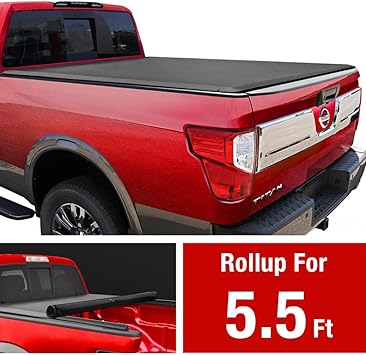 Amazon Com Maxmate Soft Roll Up Truck Bed Tonneau Cover Compatible With 2004 2015 Nissan Titan Without Titan Box Fleetside 5 5 Bed Automotive