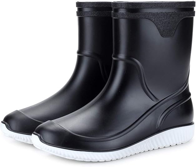 WGE Allgemeine wasserdichte Gartenschuhe Für Herren, Kurze Regenstiefel