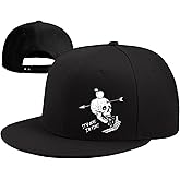 FACITE Flat Bill Hats for Men Skull Skeleton Snapback Hats for Men Fitted Adjustable Baseball Caps Black Cool Hip Hop caps