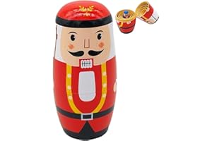Christmas Decor Russian Nesting Dolls Set, 5Pcs/Set 5.5" Cute Nutcracker Nesting Dolls, Wooden for Kids, Traditional Matryosh