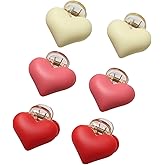 Naibirdr 6pk Valentine's Day Hair Claw Clips for Girls Cute Red Deep Pink and Ivory Matte Heart Fun Heart Small Hair Clip Hair Accessories