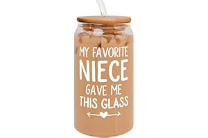 GINGULMINA Aunt Gifts from Niece - Gifts for Aunt - Auntie Gifts from Niece - Aunt Birthday Gift, Mothers Day Gifts for Aunt, Aunt Mothers Day - Gifts for Aunts, Present for Aunt, To Be Aunt - 16Oz Can Glass