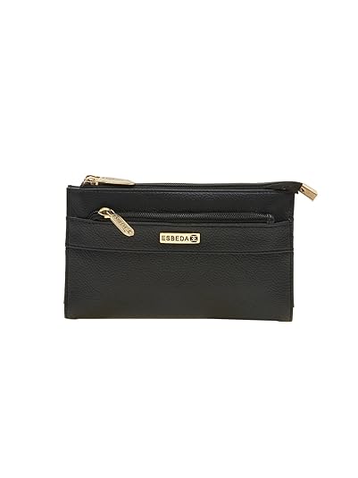 ESBEDA Black Solid Pu Synthetic Material Wallet For Women