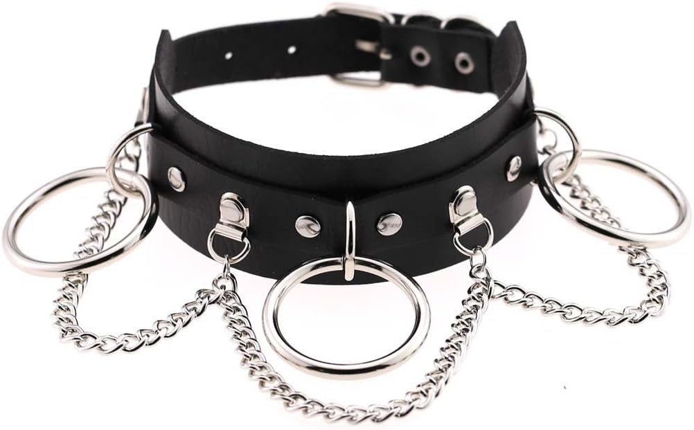 Women PU Leather Sexy Punk Choker Necklace Goth Choker Collar Waist Belt Gothic Harness Body Caged