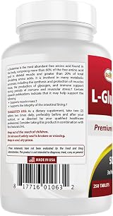 Best Naturals L-Glutamine 500 mg 250 Tablets 250 Count view 7