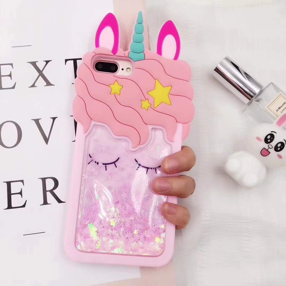 Quicksand Unicorn iPod Touch 7(2019)/Touch 5/Touch 6 Case,Awin 3D Cute Unicorn Dynamic Liquid Bling Glitter Soft Silicone Rubber Case for iPod Touch 5/Touch 6/iPod Touch 7(2019)(Quicksand Unicorn)