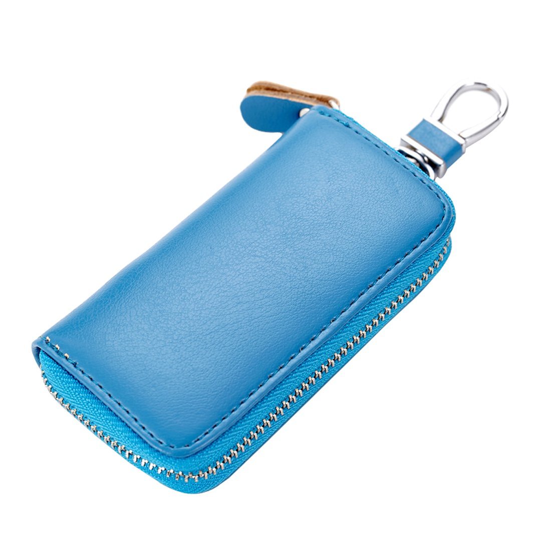 Esdrem Premium Leather Car Key Holder Bag Credit Card Holder Wallet Blue