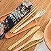 Boao 2 Sets of Reusable Bamboo Utensils Travel Cutlery Set with Case, Forks Knives Chopsticks Spoons Straws and Brushes, Camping Flatware Set (Pattern 3)