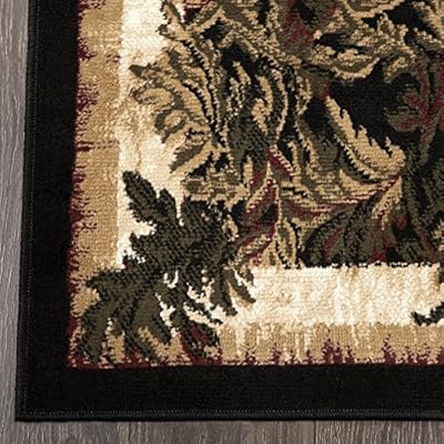 Home Dynamix Optimum Kawan Area Rug 5'2" x 7'2" Traditional Area Rug, Black/Burgundy/Ivory 61auh XKVGL