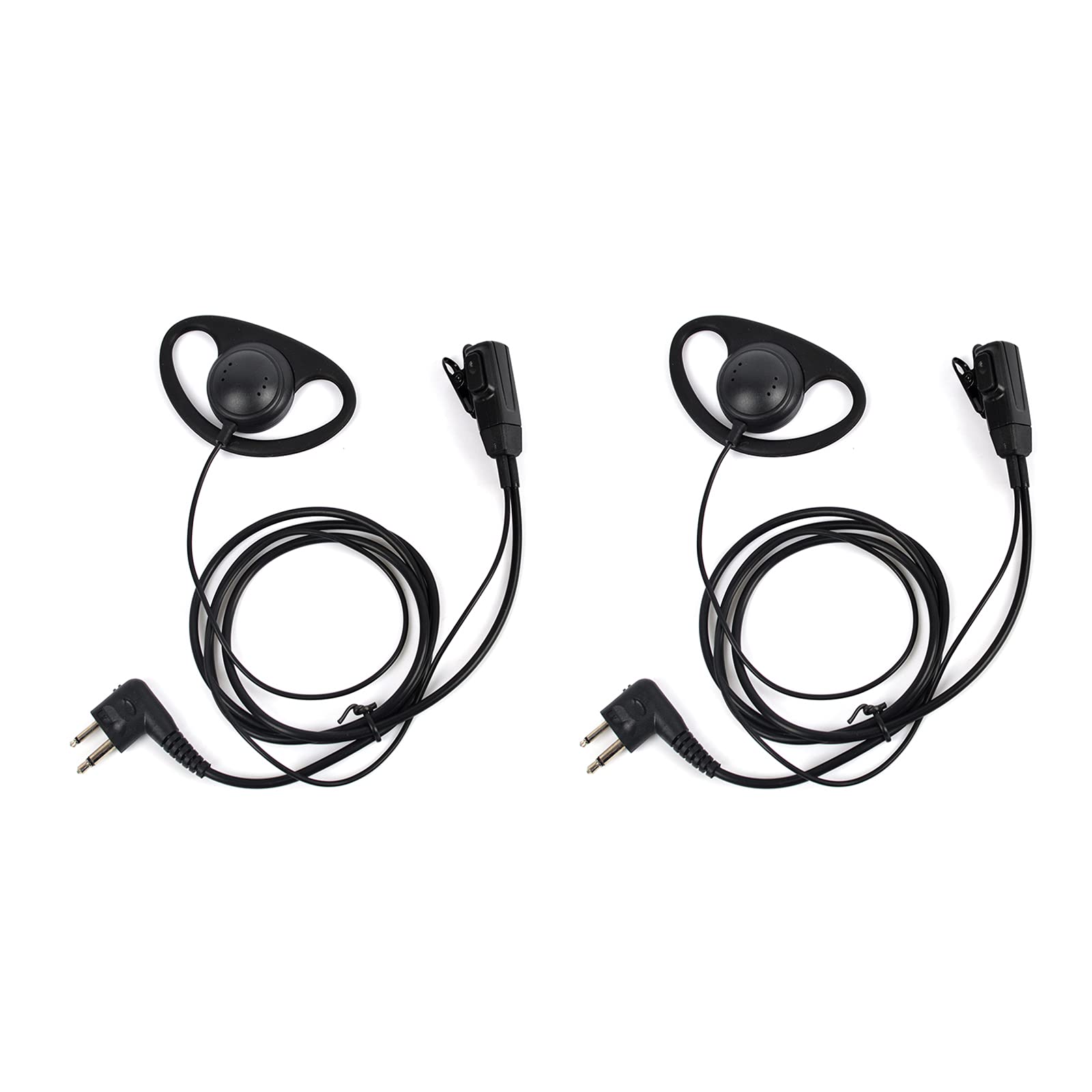 UAYESOK Walkie Talkie D Shape Earpiece Headset with PTT Mic for Motorola CP100 CP040 CP200 CLS1410 CLS1450 GP208 GP2000 GP3188 Yaesu FT-4XR Handheld Two Way Radio (2 Pack)