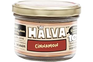 Halva Kingdom Open Sesame Sugar Free Halva Vegan Dessert | Healthy Ingredients, Gluten Free, Kosher Certified Jar (CINNAMON)