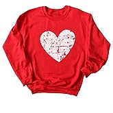 Yimoya Valentine Sweatshirt - Women's Cute Leopard Love Heart Shirt Gift