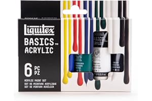 Liquitex BASICS Acrylic Paint Set, 6 x 22ml (0.74-oz) Tube Paint Set, Primary