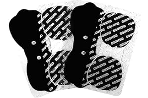 MASTOGO Tens Unit Wireless Electrode Pads, Replacement Electrode Pads with Standard 3.5mm Snap-on Connectors(4PCS/Set)(Black)