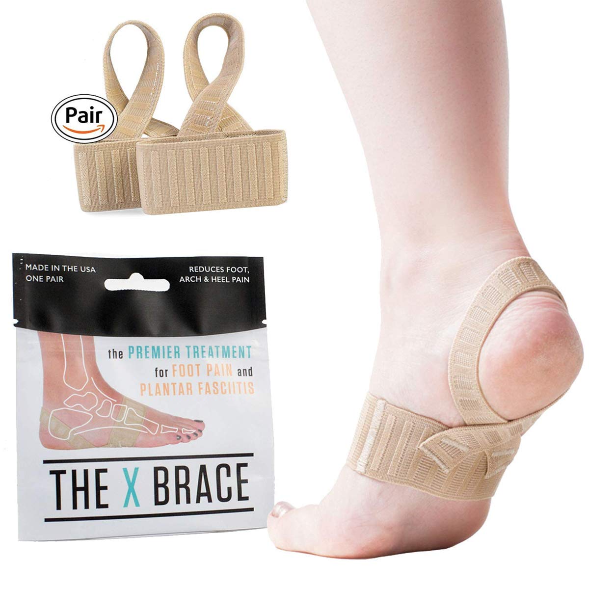 The ORIGINAL X Brace For Foot Pain LOGO FREE All Day Treatment For
