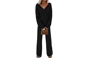 PRETTYGARDEN Women's 2 Piece Fall Lounge Sets 2025 Zip Up Hoodie Wide Leg Pants Tracksuit Matching Travel Outfits Clothes