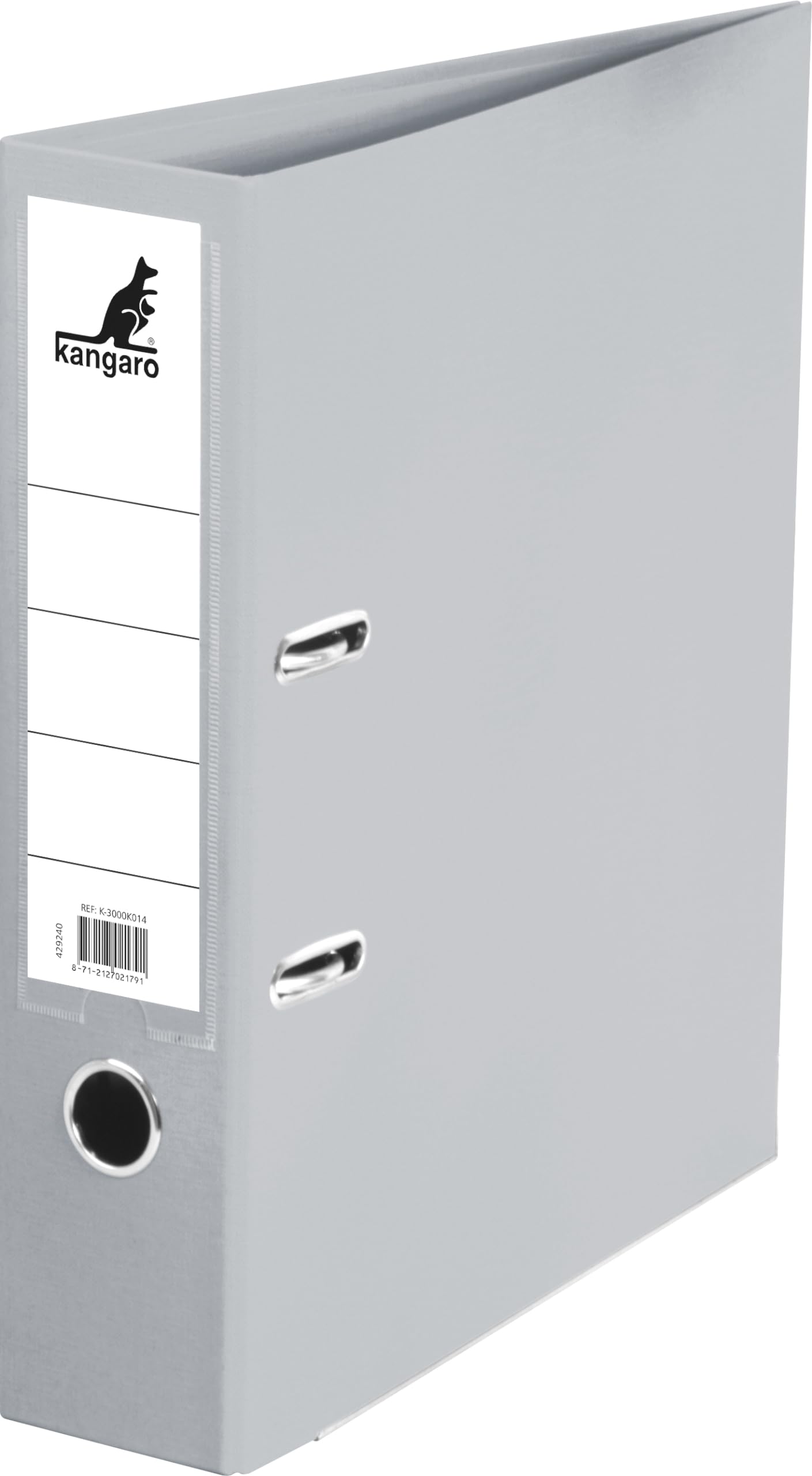 Kangaro Polypropylene Plastic Folder A4 290 x 75 x 320 mm, 7.5 cm Spine Width, 2 Holes, Grey