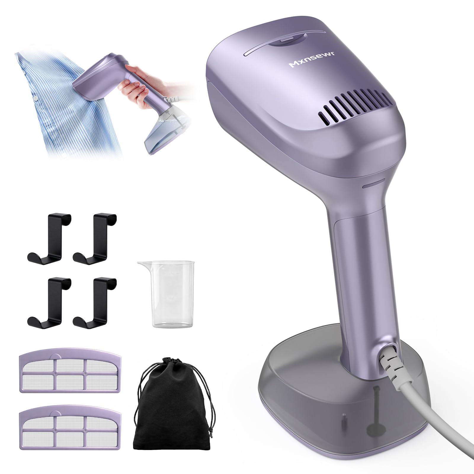 Photo 1 of Mxnsewr Vacuum Steamer for Clothes, Handheld Travel Garment Steamer with 3500Pa Suction and 400ml Big Capacity, 2-in-1 Steamer ? Iron with Large Ceramic Heat Panel, 110v-120v