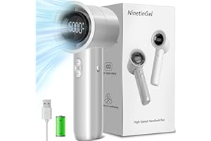 NinetinGel Portable Handheld Fan with 100-Speed Adjustable,Turbocharged Strong Airflow Mini Fan,5000mAh Battery Rechargeable Personal Fan - Ideal Gift for Women Men Travel,Camping,Outdoor